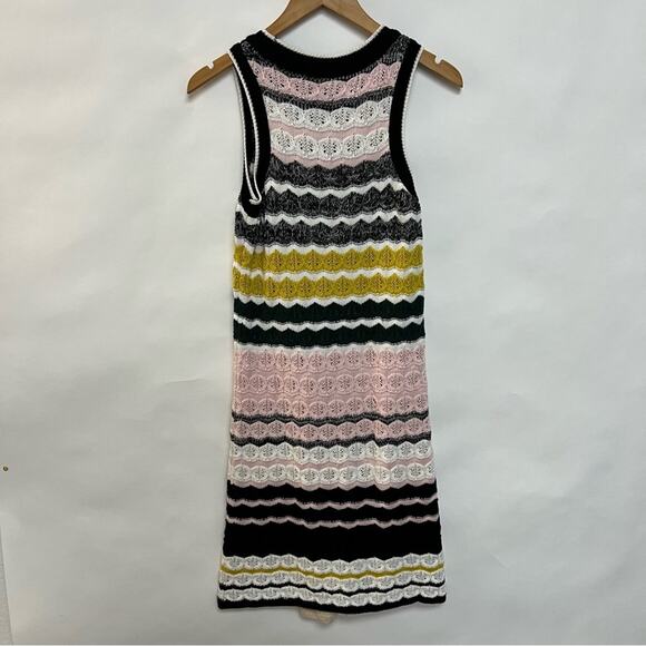 Anthropologie Akemi + Kin Crochet Knit Dress Rainbow Sleeveless Medium $138 - Picture 8 of 8